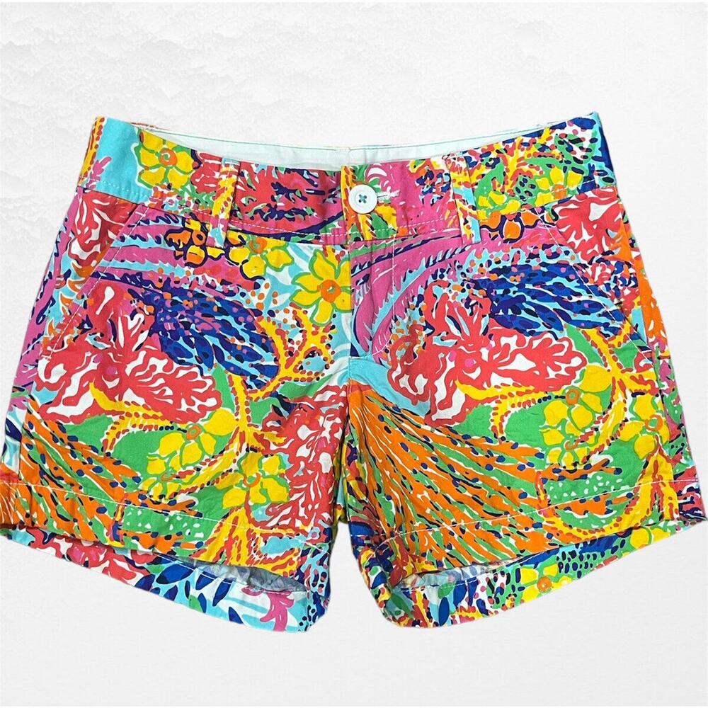 Lilly Pulitzer Shorts Callahan Fishing for Compliments Women's Size 0 Shorts